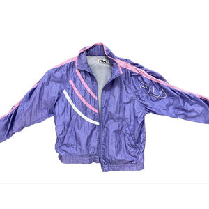 Fila Purple and Pink Windbreaker Jacket Women's Size 8